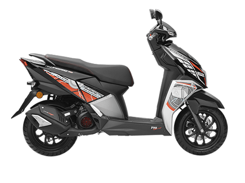 TVS Ntorq 125 scooter riding through scenic Himalayan road