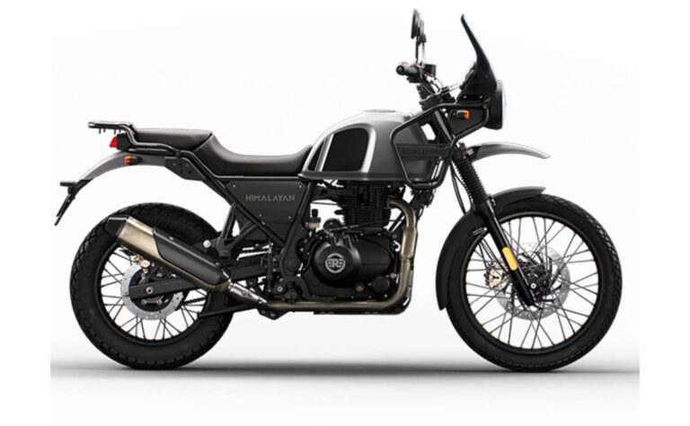 Royal Enfield Himalayan 411cc adventure bike parked on a mountain road